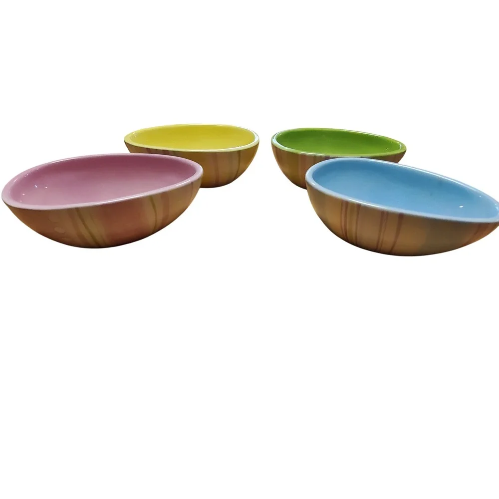 Boston Warehouse Egg Hunt Tidbit Bowls Set of Four Easter‎ Spring Chickens